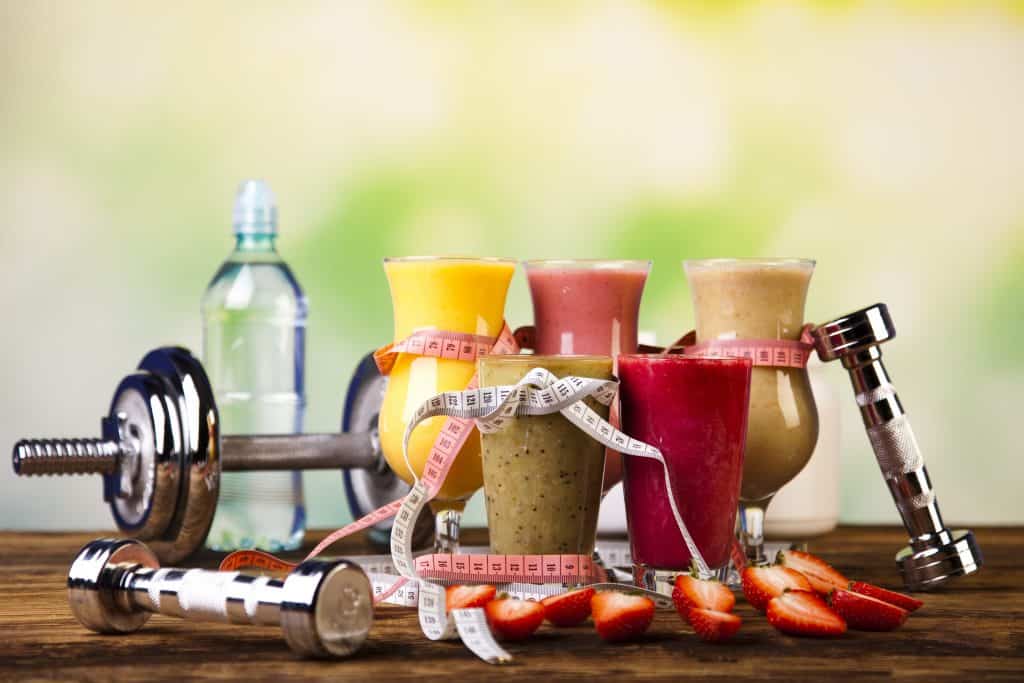 variety of smoothies for weight gain in glasses
