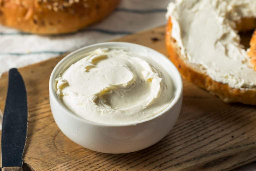 Homemade Creamy Cream Cheese in a Bowl