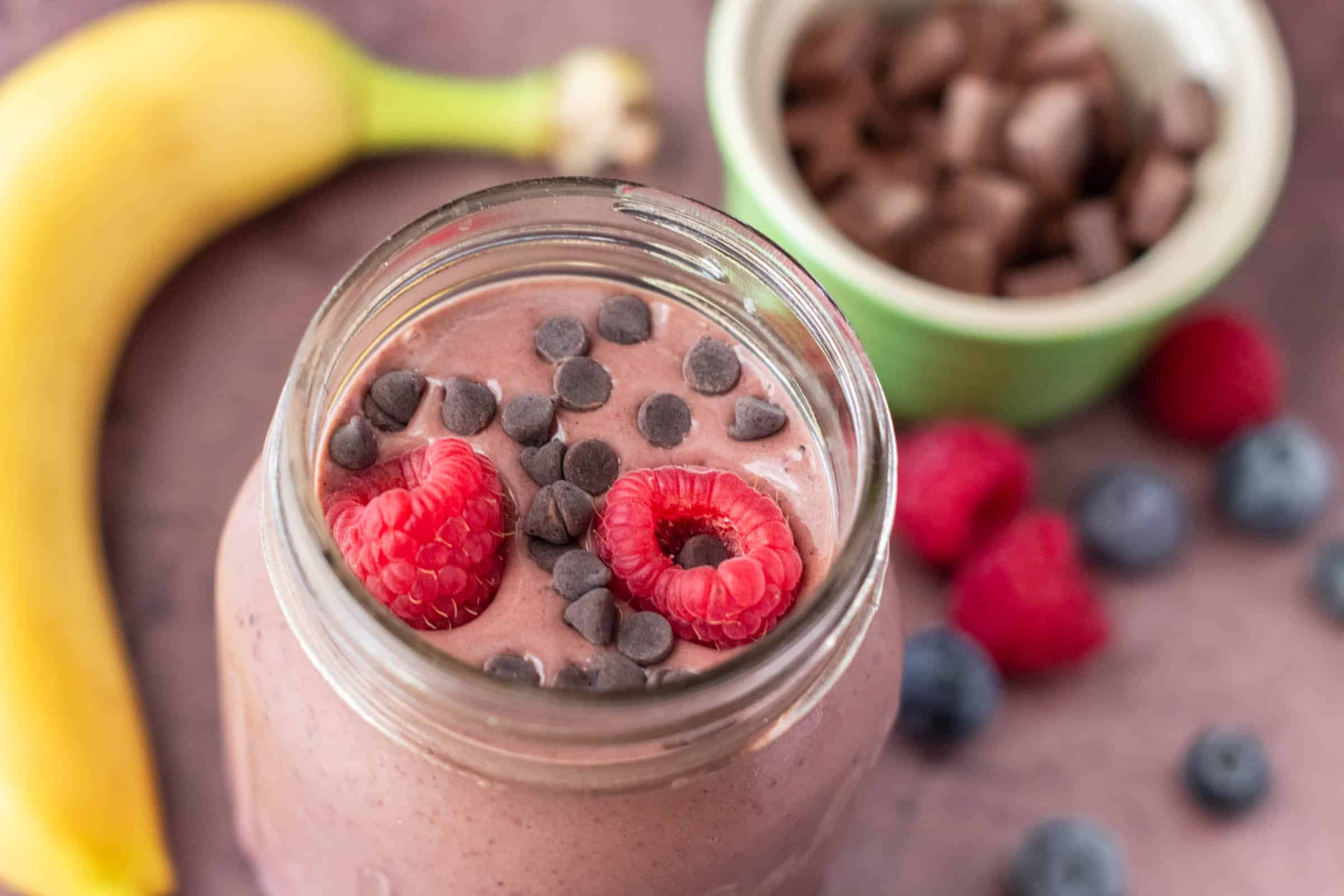Mixed Berry Chocolate Smoothie I Live for Greens