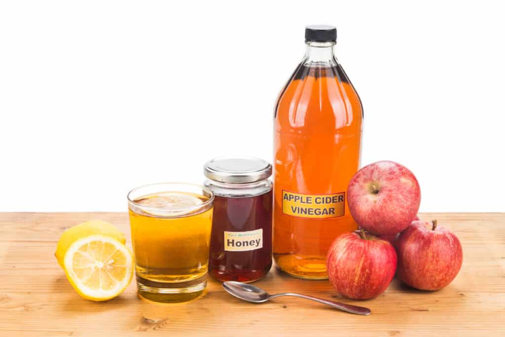 Apple cider vinegar with honey and lemon