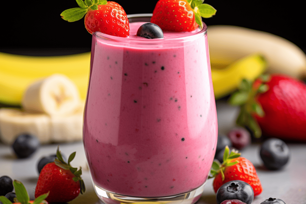 basic sea moss smoothie with mixed berries and banana