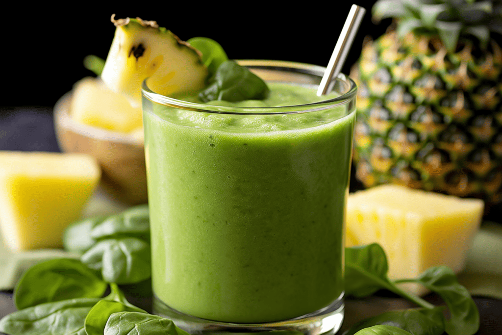 sea moss weight loss smoothie with pineapple and spinach
